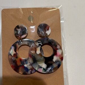 Multicolor Acrylic Hoop Earrings